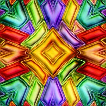Seamless texture of abstract bright shiny colorful geometric shapes Stock Illustration