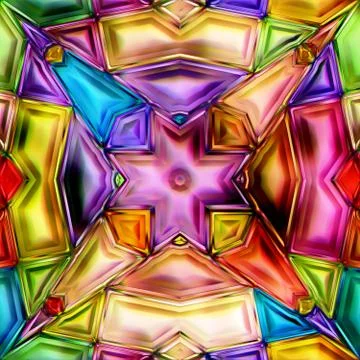 Seamless texture of abstract bright shiny colorful geometric shapes Illustrazione stock