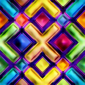 Seamless texture of abstract bright shiny colorful geometric shapes Illustrazione stock
