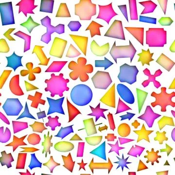 Seamless texture of abstract bright shiny colorful geometric shapes Stock Illustration