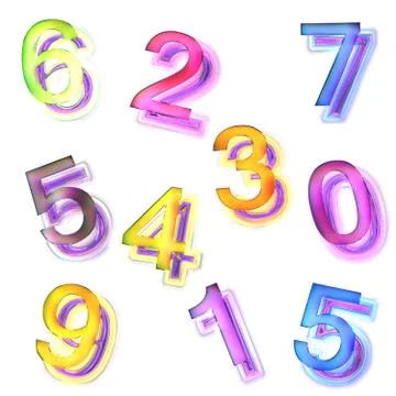 Seamless texture of abstract bright shiny colorful digit Stock Illustration