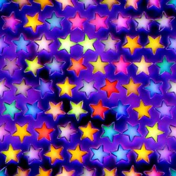 Seamless texture of abstract bright shiny colorful stars Stock Illustration