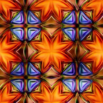 Seamless texture of abstract bright shiny colorful geometric shapes Stock Illustration