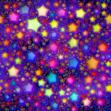 Seamless texture of abstract bright shiny colorful stars Stock Illustration