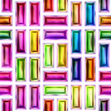 Seamless texture of abstract bright shiny colorful geometric shapes Stock Illustration