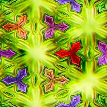 Seamless texture of abstract bright shiny colorful geometric shapes Stock Illustration