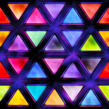 Seamless texture of abstract bright shiny colorful geometric shapes Stock Illustration