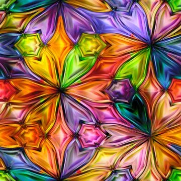 Seamless texture of abstract bright shiny colorful geometric shapes Stock Illustration