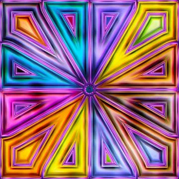 Seamless texture of abstract bright shiny colorful geometric shapes Stock Illustration