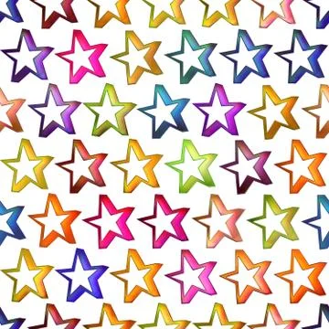 Seamless texture of abstract bright shiny colorful stars Stock Illustration