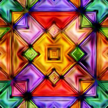Seamless texture of abstract bright shiny colorful geometric shapes Illustrazione stock