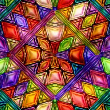 Seamless texture of abstract bright shiny colorful geometric shapes Stock Illustration