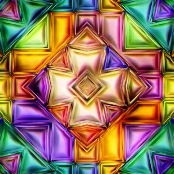 Seamless texture of abstract bright shiny colorful geometric shapes Illustrazione stock