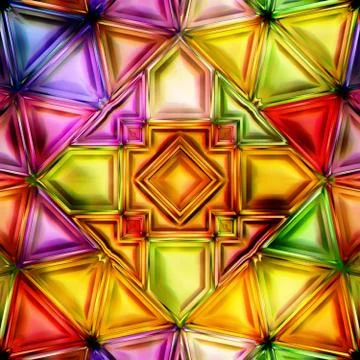 Seamless texture of abstract bright shiny colorful geometric shapes Stock Illustration