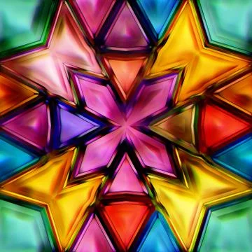 Seamless texture of abstract bright shiny colorful geometric shapes Stock Illustration