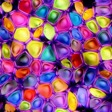 Seamless texture of abstract bright shiny colorful geometric shapes Illustrazione stock