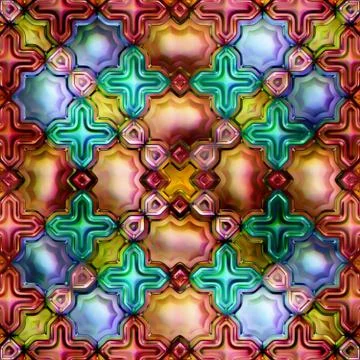Seamless texture of abstract bright shiny colorful geometric shapes Stock Illustration
