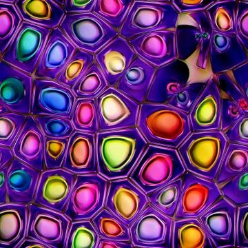 Seamless texture of abstract bright shiny colorful geometric shapes Stock Illustration