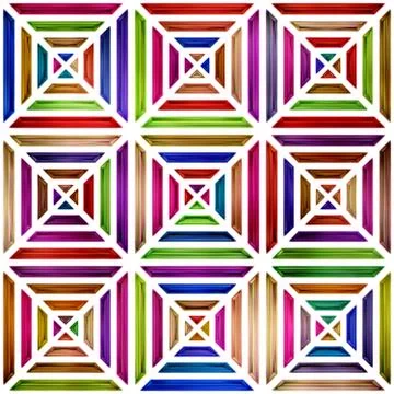 Seamless texture of abstract bright shiny colorful geometric shapes Stock Illustration