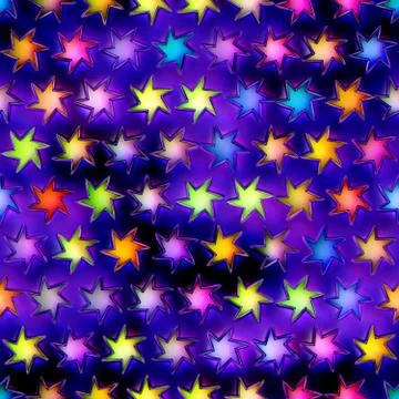Seamless texture of abstract bright shiny colorful stars Stock Illustration