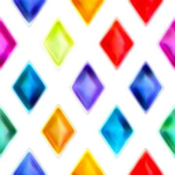 Seamless texture of abstract bright shiny colorful geometric shapes Stock Illustration