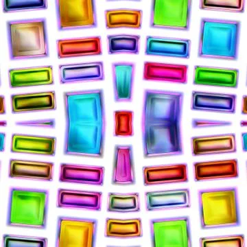 Seamless texture of abstract bright shiny colorful geometric shapes Stock Illustration