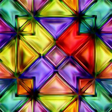 Seamless texture of abstract bright shiny colorful geometric shapes Stock Illustration