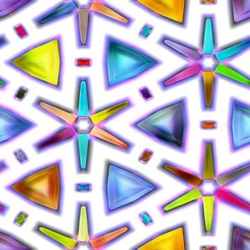 Seamless texture of abstract bright shiny colorful geometric shapes Stock Illustration