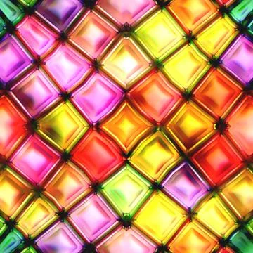 Seamless texture of abstract bright shiny colorful geometric shapes Stock Illustration