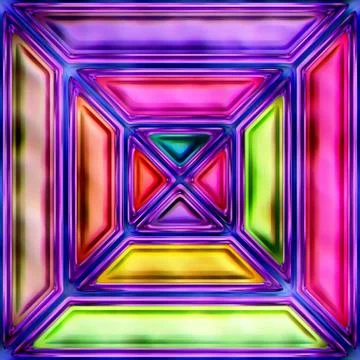Seamless texture of abstract bright shiny colorful geometric shapes Stock Illustration