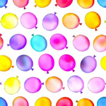 Seamless texture of abstract bright shiny colorful balloons, Isolation on a Stock Illustration