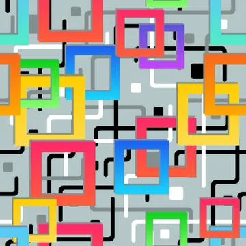 Seamless texture. Abstract geometric pattern. Modern colorful mosaic background. Stock Illustration