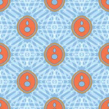 Seamless texture. Abstract symmetrical image. On a blue background Stock Illustration