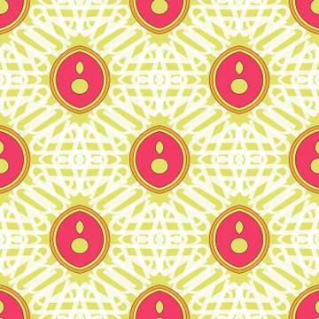 Seamless texture. Abstract symmetrical image. On a yellow background Stock Illustration