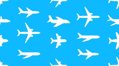 Seamless texture with Airplanes Stock Illustration