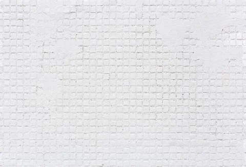 Seamless texture and pattern of painted white soviet square outdoor house tiles 스톡 사진