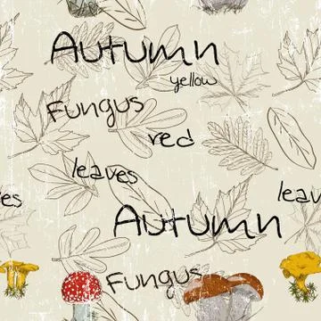 Seamless texture with autumn pattern Stock Illustration
