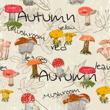 Seamless texture with autumn pattern. Stock Illustration