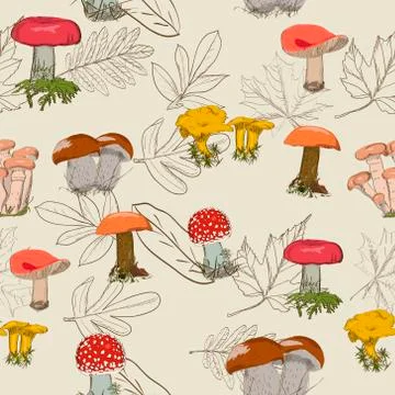 Seamless texture with autumn pattern. 스톡 일러스트