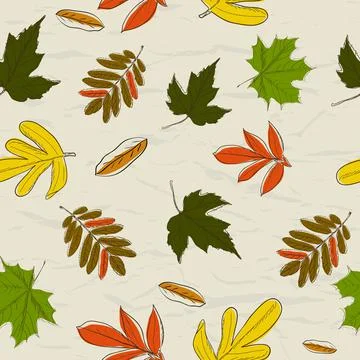 Seamless texture with autumn pattern from my collection of posters and seamless Stock Illustration