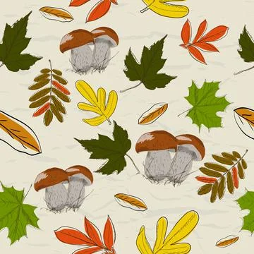 Seamless texture with autumn pattern from my collection of posters and seamless Stock Illustration