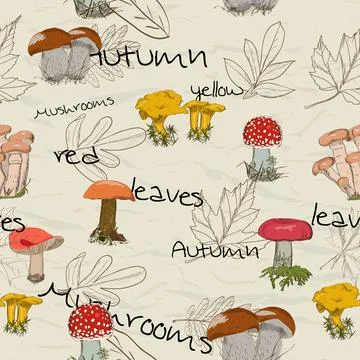 Seamless texture with autumn pattern from my collection of posters and seamless Stock Illustration