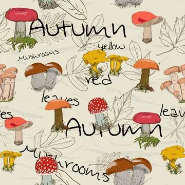 Seamless texture with autumn pattern from my collection of posters and seamless Stock Illustration