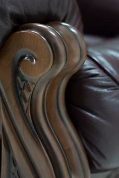 Seamless texture background close-up brown leather with button detail on furn 스톡 사진