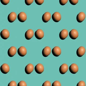 Seamless texture background pattern from eggs on a colored background. Minima Stock-Fotos