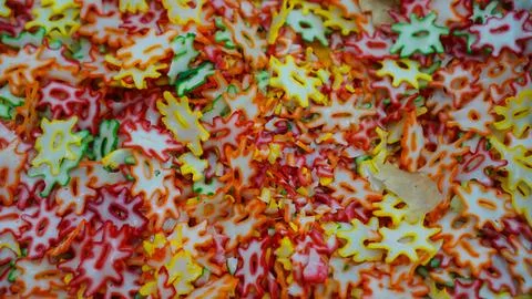 Seamless texture background from raw crackers Stock Photos