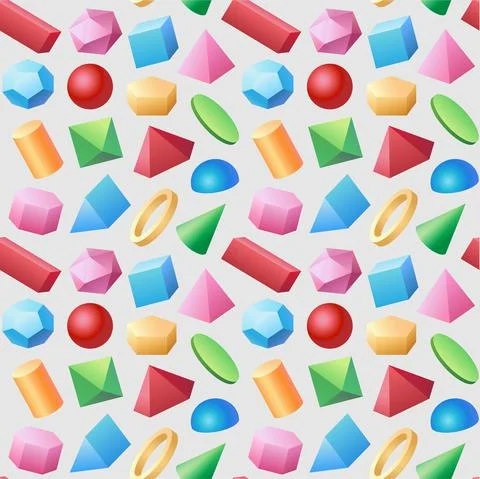 Seamless texture. Basic vector geometric shapes isolated on a background.  Illustrazione stock