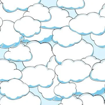 Seamless texture of beautiful clouds. Vector Illustration Stock Illustration