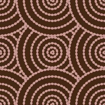 Seamless texture beige circular patterns on a brown background. Stock Illustration