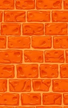 Seamless texture of bright orange brick wall Stock Illustration